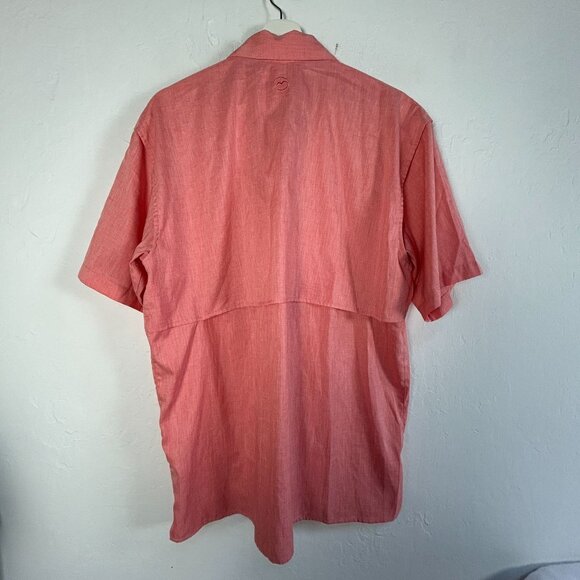 Magellan Outdoors Mens Pink Short Sleeve Fishing Shirt Medium Relaxed Mesh NWOT - Picture 2 of 8